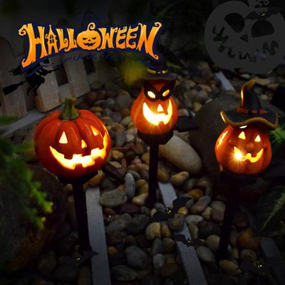 Solarne Światło Dyniowe na Halloween Czaszka Ogród Palik Żywica Straszne Upiorne Solarna Figurka Trawnikowa Dekoracyjne Solarne Paliki Ogrodowe