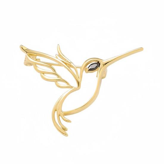 Брошь Птица Прочная Булавка Высококачественный Сплав Прочный Антиокислительный Полая Форма Колибри Легкий