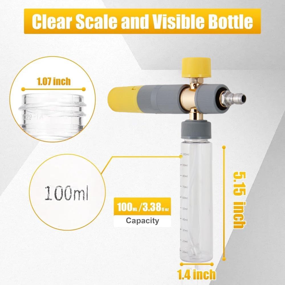 100ml Professional Car Wash Foam Lance with 1/4" Quick Connector, Durable Foam Sprayer for Sedan & SUV Pressure Washer Care