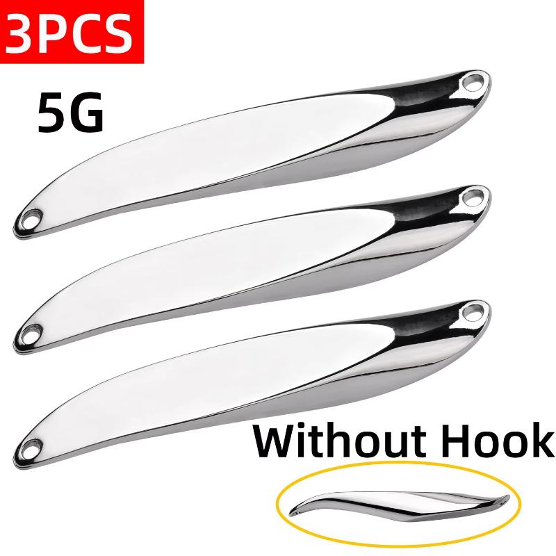 Fishing Spoon Lures High Reflective Die Cast Metal 1/3 PCS Sharp Hooks Perfect for Outdoor Fishing Camping Gifts