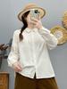 Korean Design Solid Corduroy Cardigan Women's Slimming Top, Long Sleeve Spring 2026 Casual Shirt