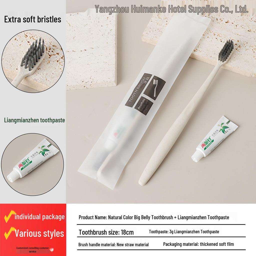 Gästehaus Toilettenartikel Set: Einwegzahnbürste, Zahnpasta, Weichborstenkamm