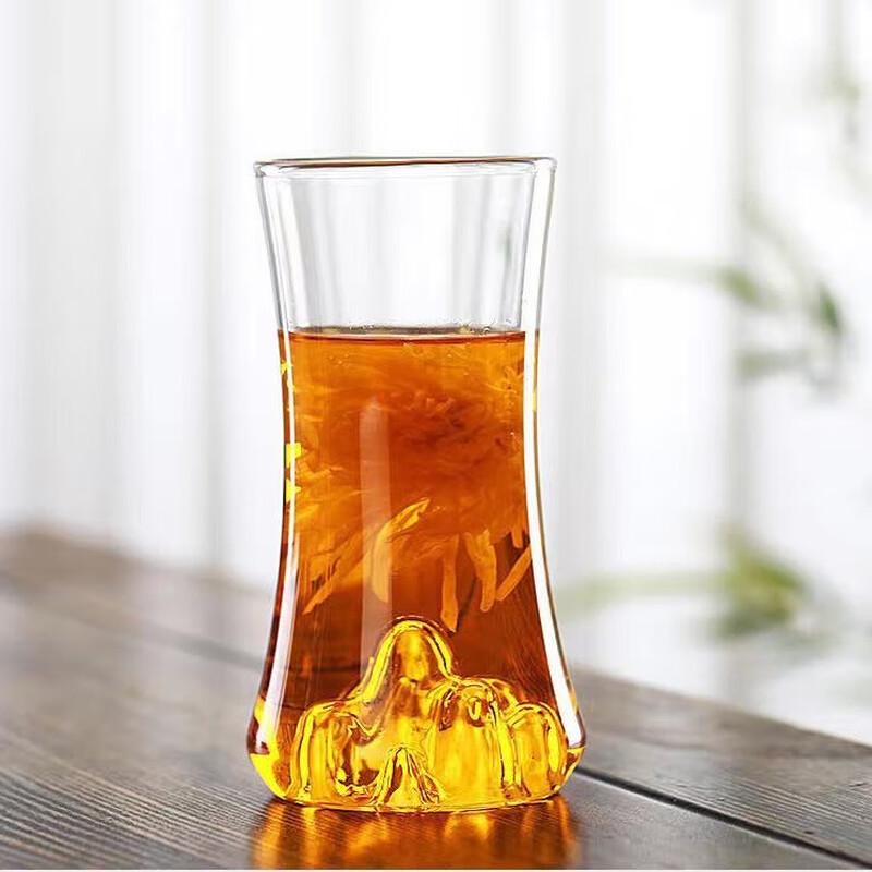 Shangqihui Mountain View Double-Wall Glass Cup with Lid