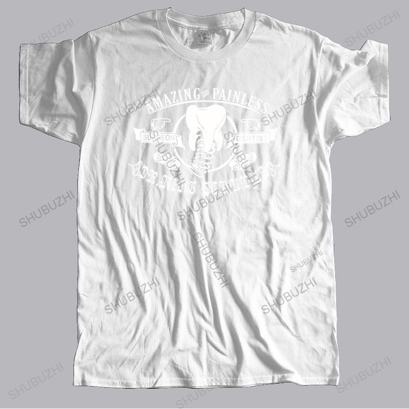 

Винтажная футболка для мужчин-стоматологов Хлопок Отличная стоматология удивительный безболезненный мужчина летняя хлопковая футболка с коротким рукавом S