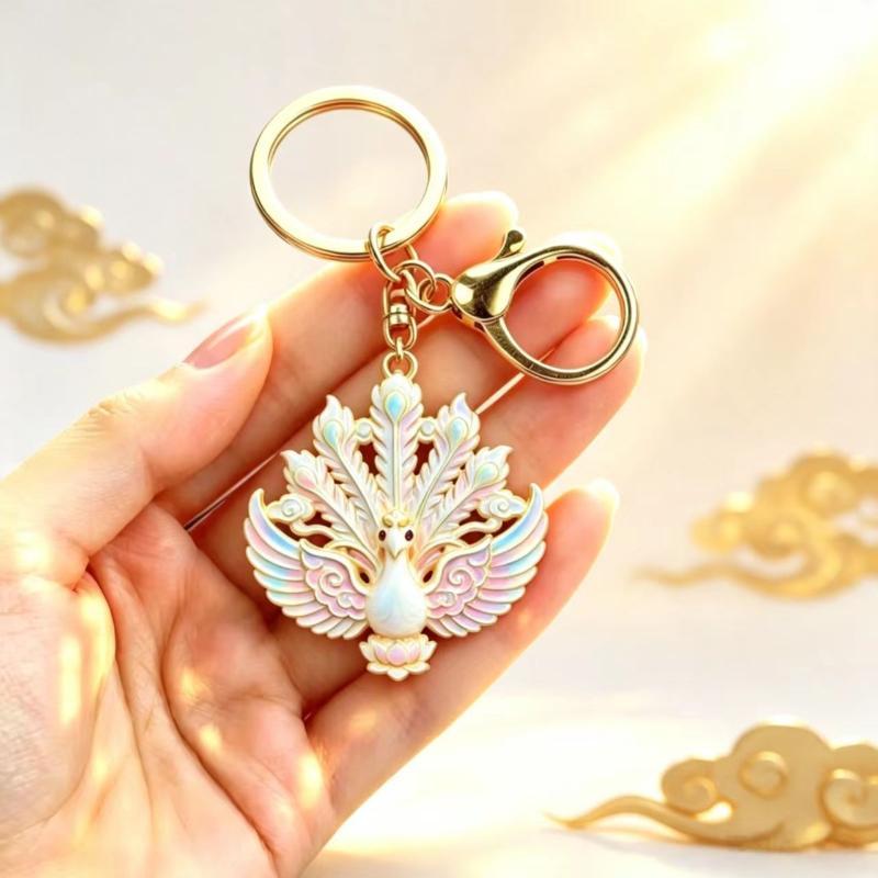 Enamel Luxury Keychain High-End Metal Pendant Bag Charm Blessing Charm