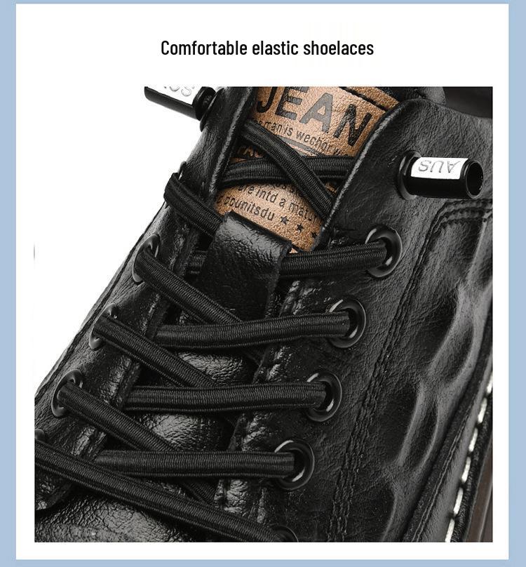 Men's Large Size Leather Casual Sneakers - Spring/Summer Breathable Cowhide with Soft Sole