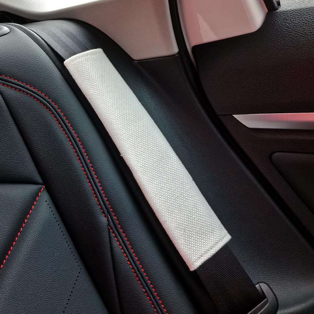 Linen Car Seat Belt Shoulder Cover - Comfortable, Anti-Chafing Protector