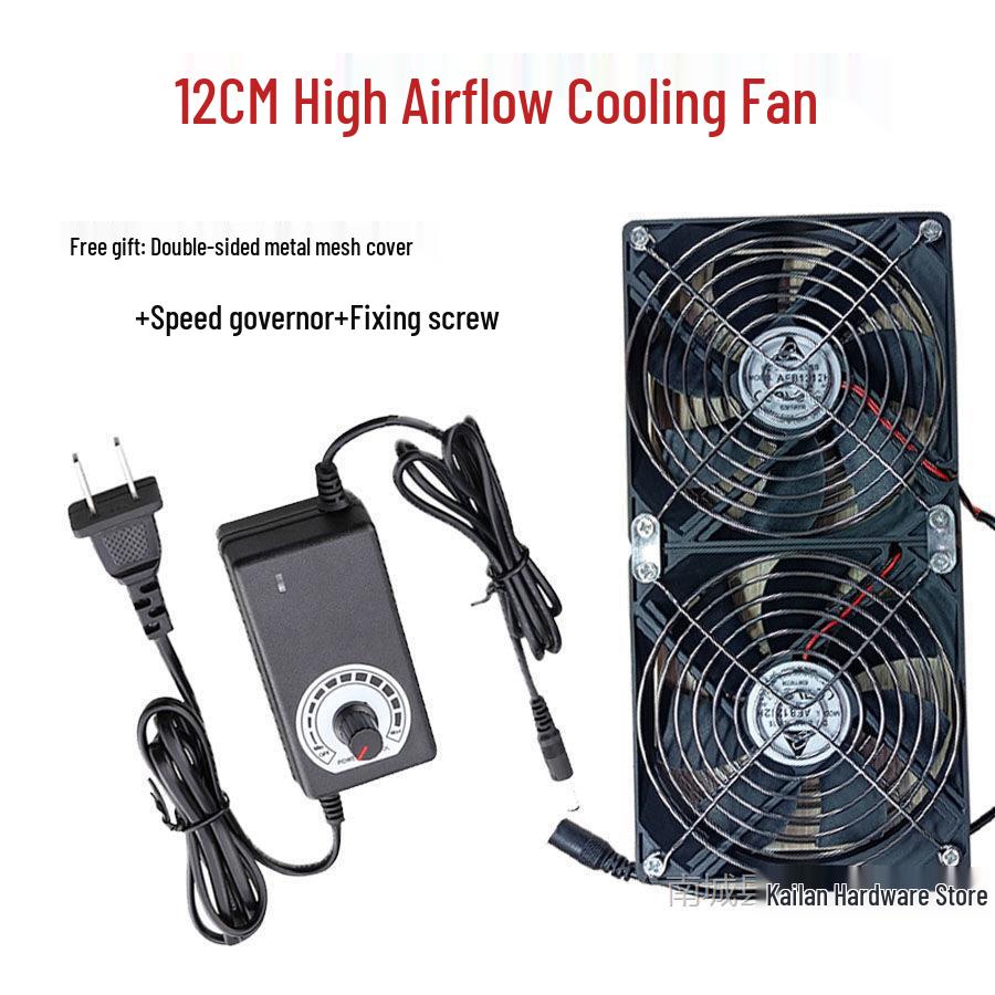 

12cm High-Speed 220V Fan with Speed Controller for Cabinets, Amplifiers, Radiators, and Graphics Card Racks Contact Support for Other Sizes