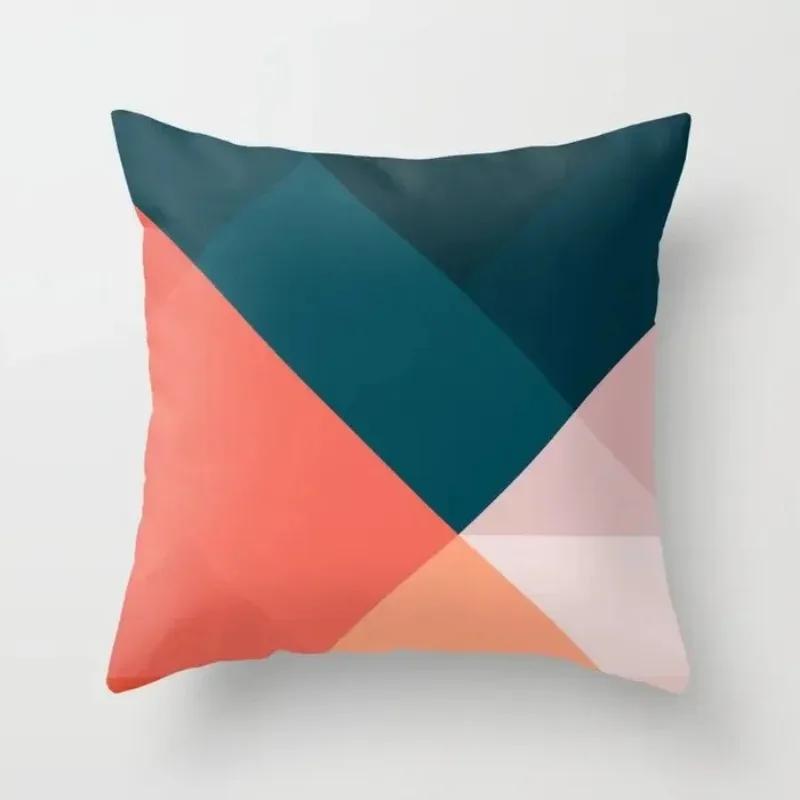 Orange Geometric Pillowcase Cushion Cover For Home Sofa Chair Decor Pillowcase