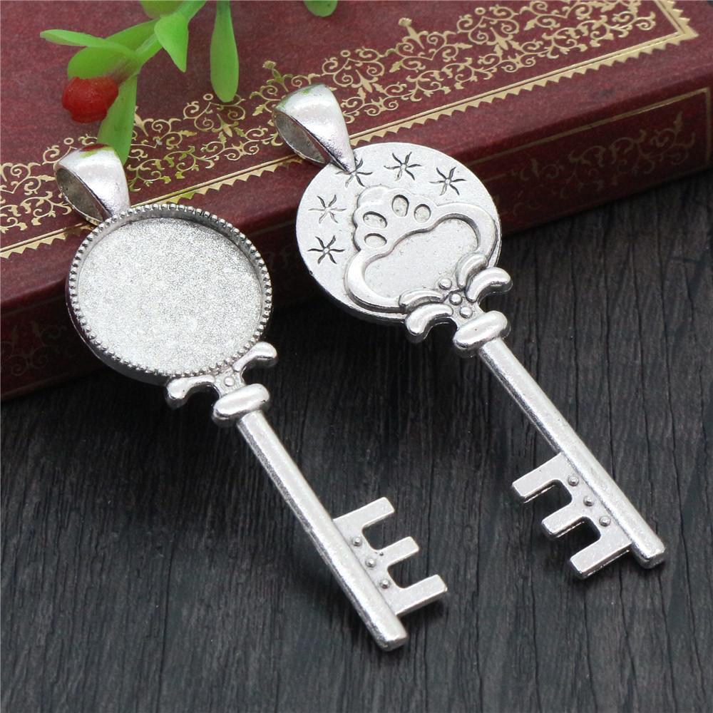 10pcs 18mm Inner Size Alloy Pendant Cabochons Blank Base Setting Bezel Tray DIY Jewelry Making Accessories Findings for Necklace