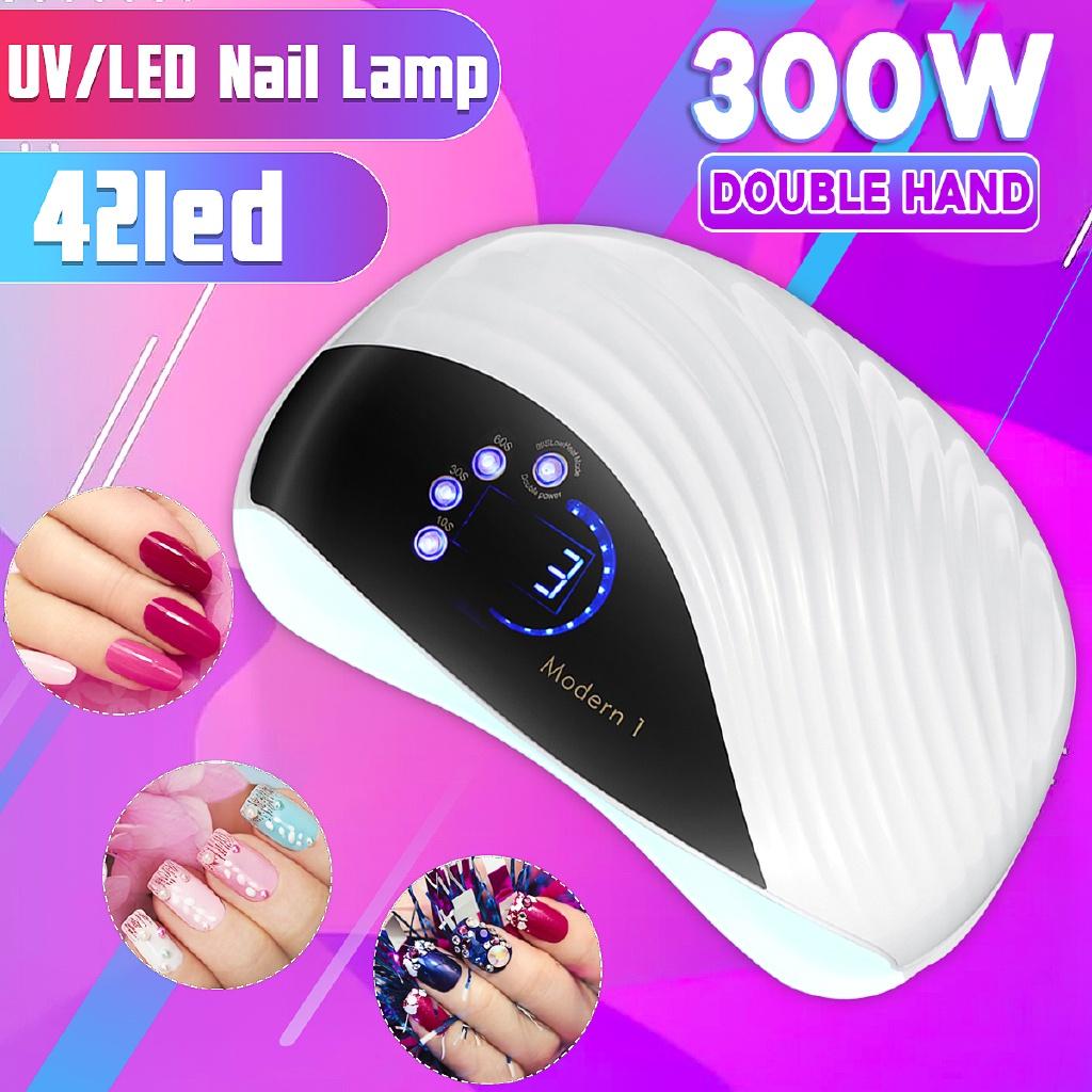 300W Professional LED Nail Lamp Quick Sensor Polish Gel Dryer Machine Double Light Source Infrared Intelligent
