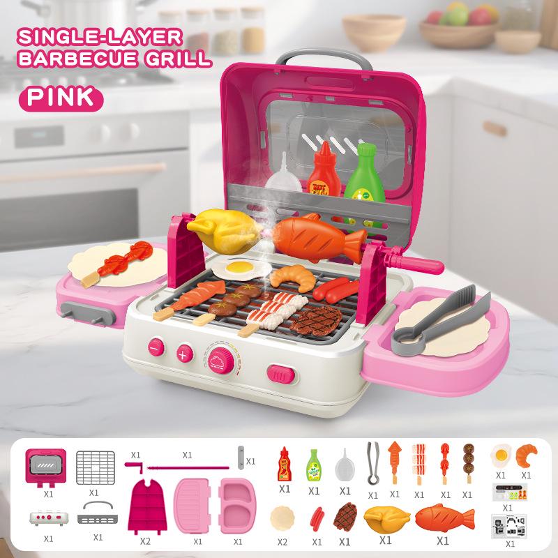 Детский складной игрушечный BBQ-гриль со светом и звуком
