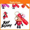 Weicher Gummi-Legierung Bad Bunny Schlüsselanhänger Anhänger Kinder Weihnachtsdekoration Geschenk
