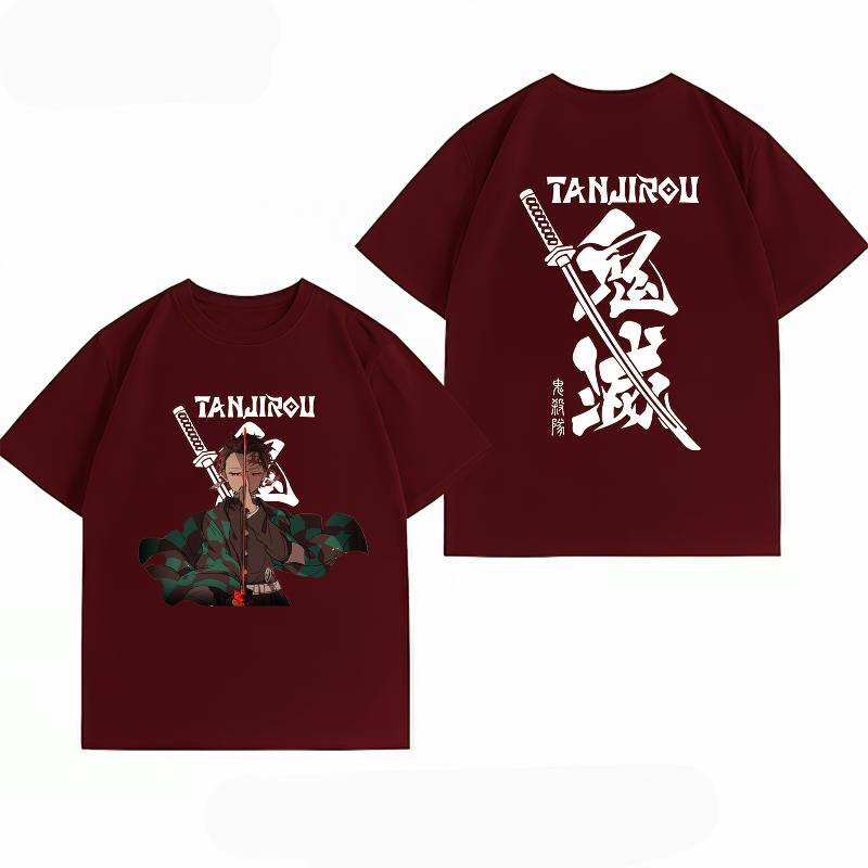 Demon Slayer Tanjiro Kamado Print T-shirt Casual Short Sleeve Cotton Anime Streetwear T-shirt Unisex