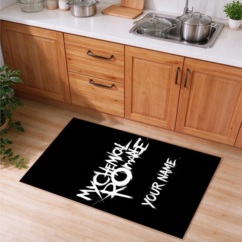 My Chemical Romance Customizable name kitchen floor mat easy to clean and wipe down Suitable for kitchens living rooms and entryways—a perfec