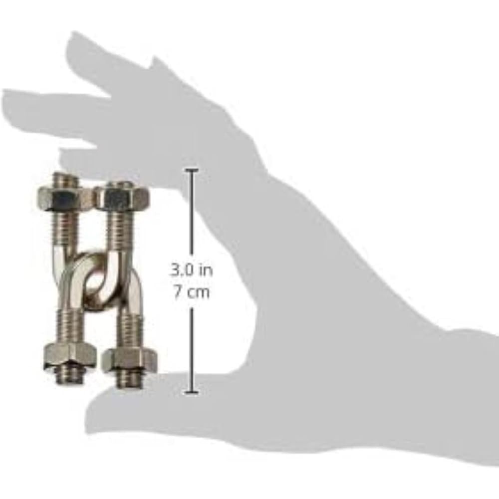 Hanayama Cast U&U Puzzle Level 4 Brain Teaser Game Metal Toy