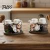 Conjunto de Saleiro e Pimenteiro Talos, Estátua Decorativa de Resina de Chef Organizador de Especiarias, Porta-Temperos de Vidro para Centro de Mesa de Cozinha e Sala de Jantar