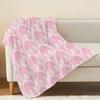 Hemmed Flannel Fleece Blanket - Minimalist Floral Design, Soft & Skin-friendly, Cozy & Warm Throw for Home, Halloween & Christmas Gifts
