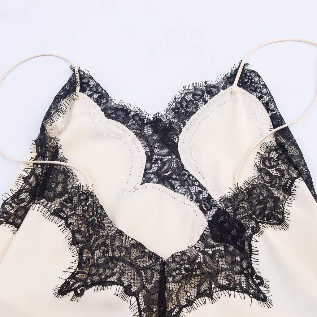 Asymmetrical Lace Strappy Dress - Fashionable European & American Holiday Style