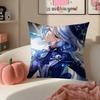 Game Genshin Furina Cushion Cover Pillowcase Short Plush Invisible Zipper Room Sofa Cushion Cover