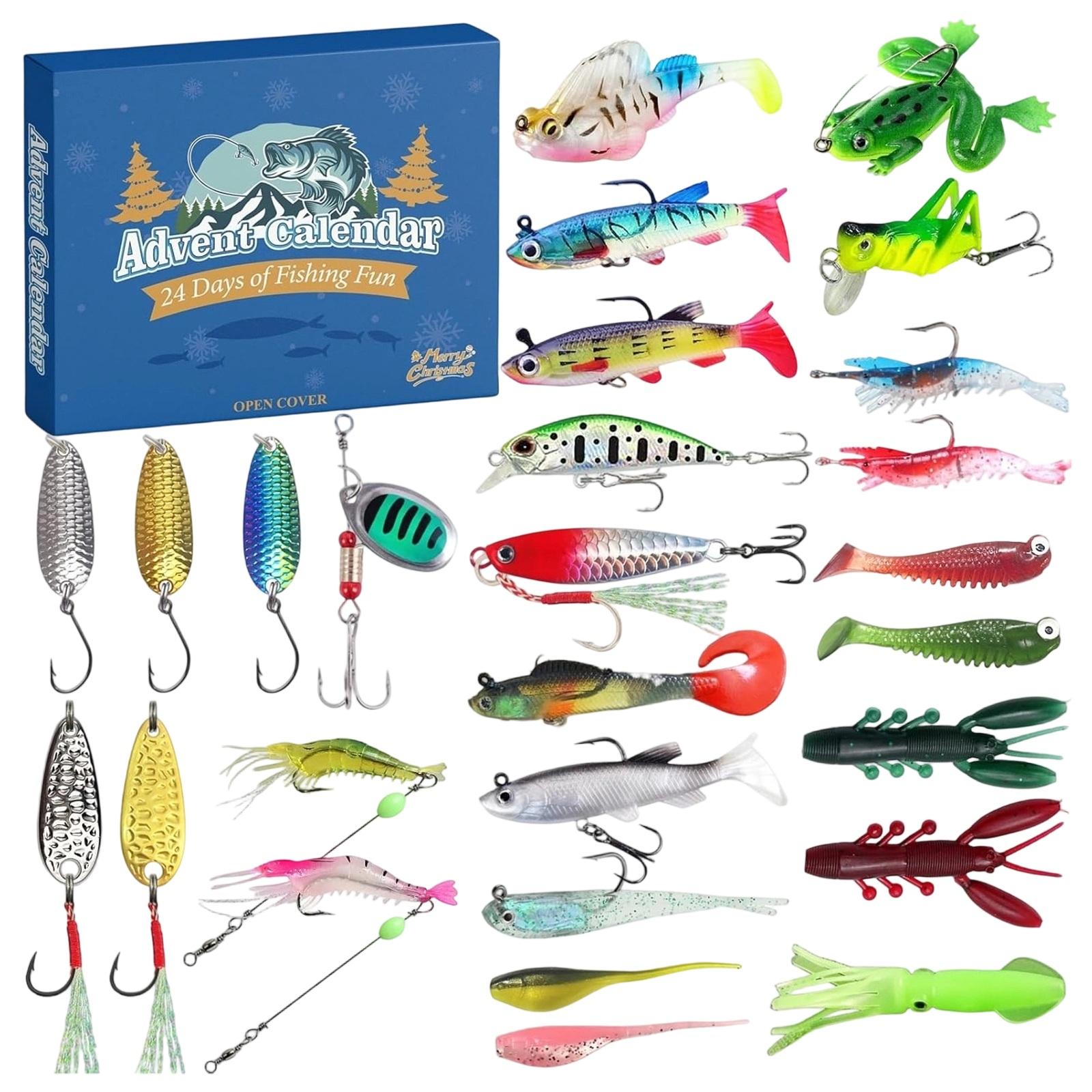 

Рыболовный Адвент-календарь Взрослый 24 шт. Обратный отсчет до Рождества - 24 дня Рыболовный Адвент-календарь Мужской - Рождественский Адвент-календарь Рождественский Сюрприз Рыболовный Подарок One Size