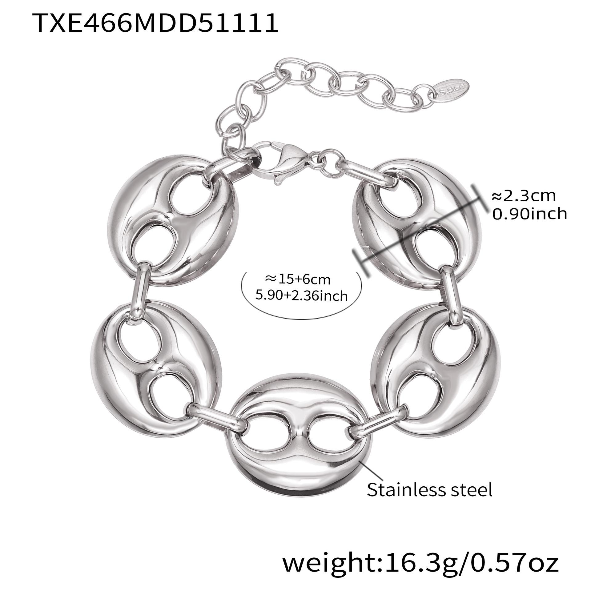 Qiong Yao 18K Gold-Plated Coffee Bean Clavicle Chain Bracelet with Hollow Color Block Design