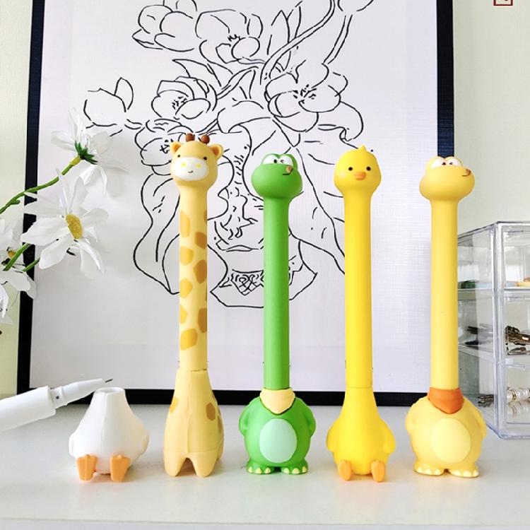 Practical Gel Pen Cartoon Character Shape Silicone Ergonomic Standing Pen Perfect for Writing Fun and Smooth Inks Flows