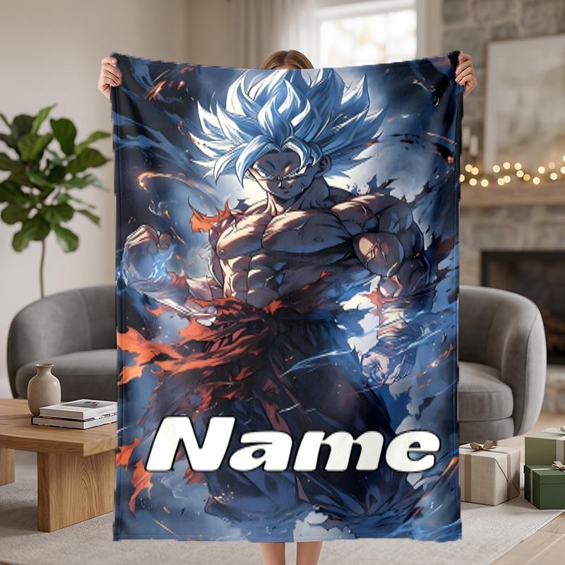 Dragon Ball Custom Flannel Blankets Soft Warm Cozy Throws for Home Decor Holiday Gifts