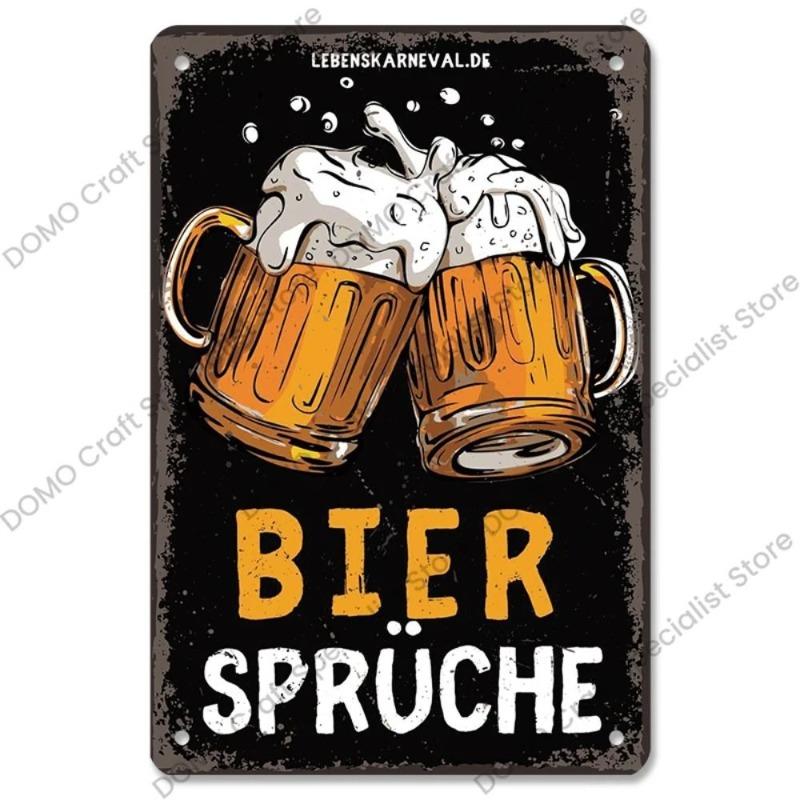 Vintage Beer Metal Sign, New Year Pub Decor Plaque