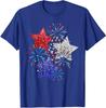 4th Of July Fireworks Stars Funny Cute Printed Design T-Shirt