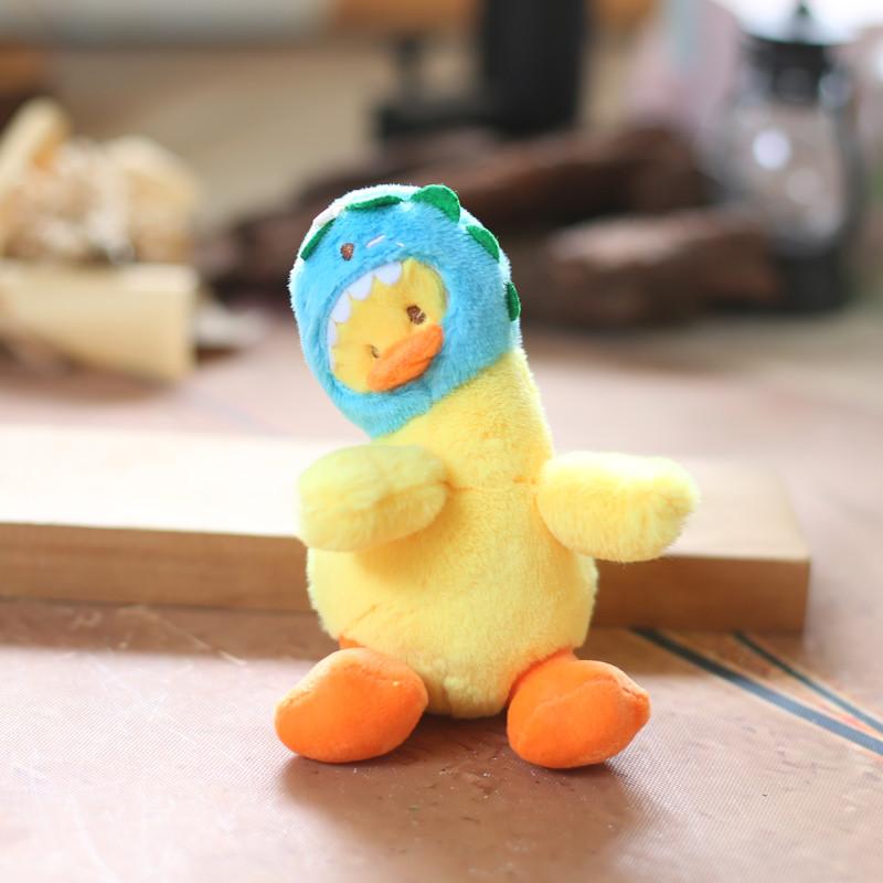 Милая милая маленькая наклонная голова утки кулон плюшевая игрушка маленькая желтая утка кукла сумка подвесной брелок кукла 12 cm.