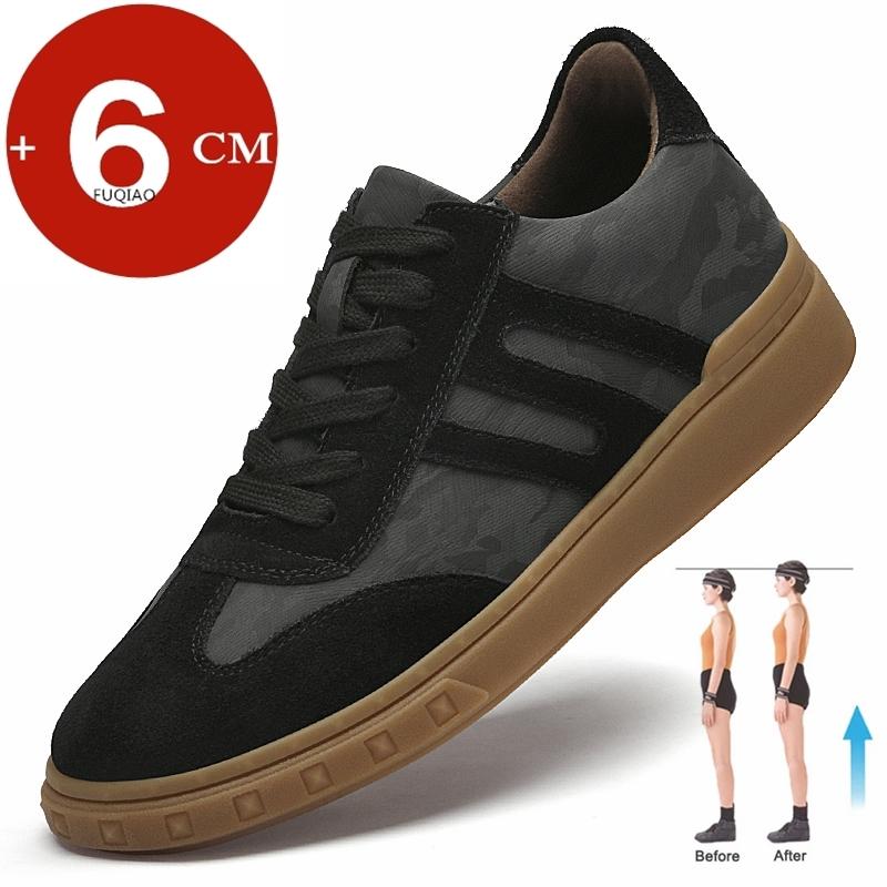 

Мужские повседневные кроссовки из коровьей замши на танкетке, кожаные, с круглым носком, на лифте, спортивные, женские, на шнуровке, пэчворк, обувь с увеличением высоты на 6 см 36 чёрный