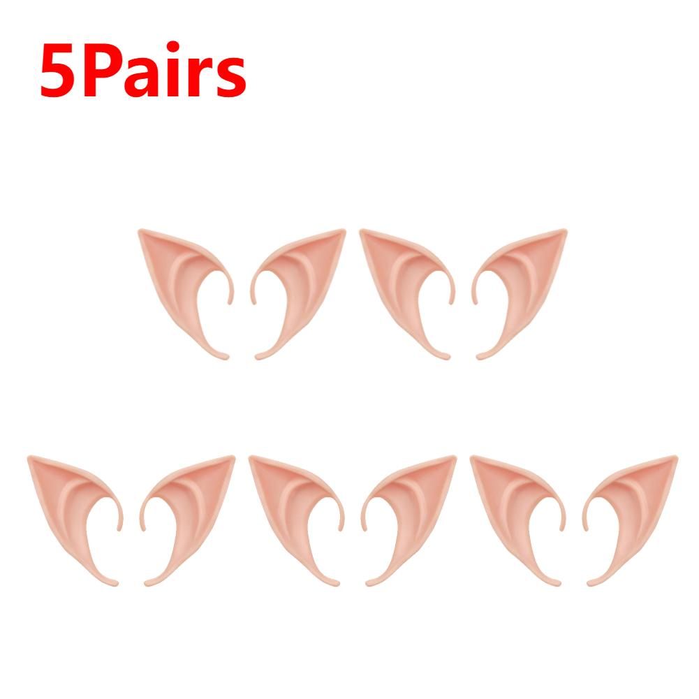 1-10 Pairs Halloween Elf Ears Decoration Angel Elf Ears Masquerade Party Costumes Christmas Party Supplies Photo Props Kids Gift