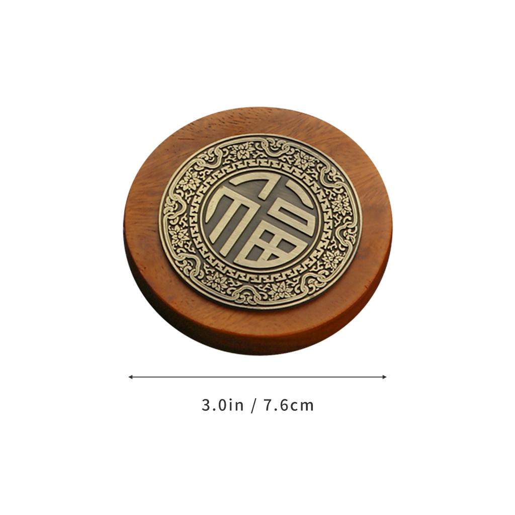 Chinese Style Metal Tea Cup Coaster Wooden Heat Insulation Cup Pad Drink Cup Coaster for Tea Coffe Milk Kitchen Supplies