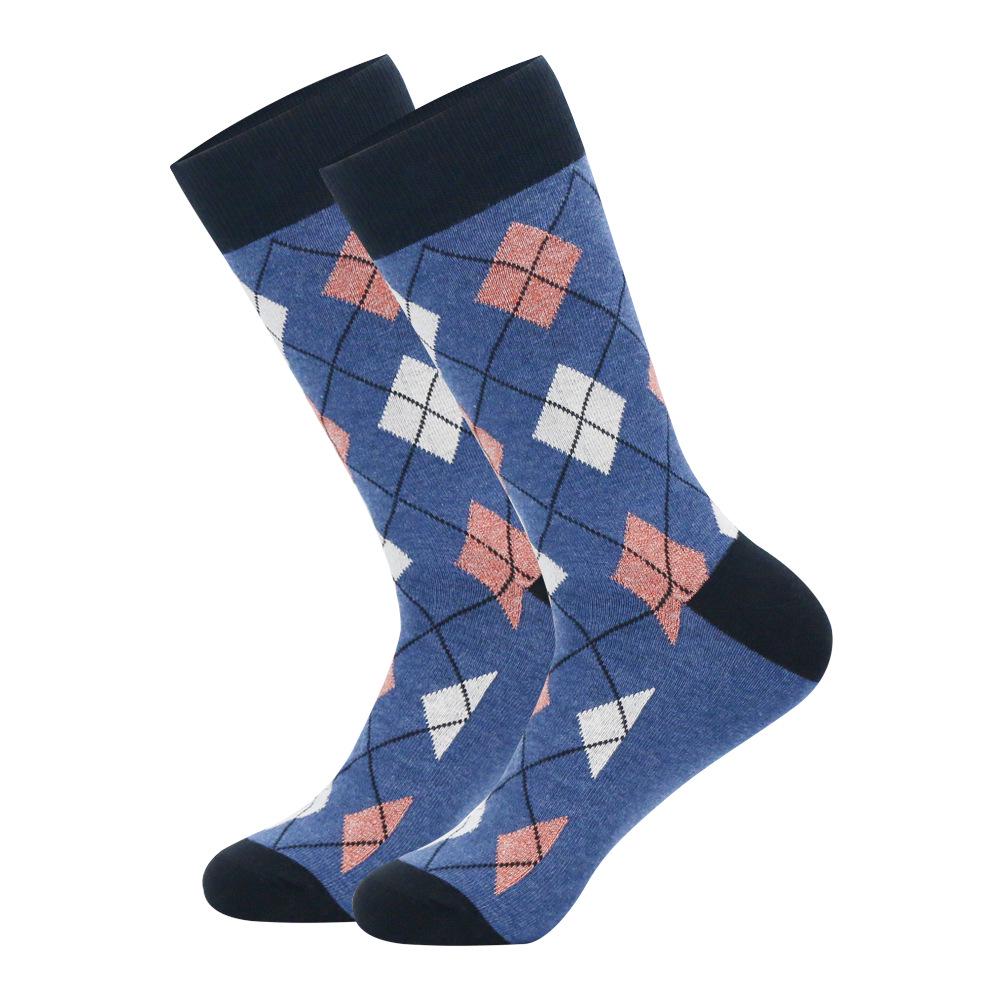 Men's Plus Size Striped Knee-High Socks - Trendy European & American Style for Autumn/Winter