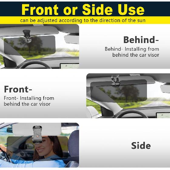 Sun Visor For SUV, Sun Visor Extender For Car Easy To Tall, UV400 Anti-Glare Protects From Glare, UV Rays, Snow Blindness For Safe Driving, Universal