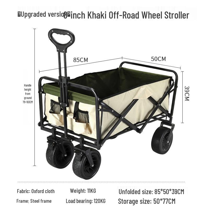 Collapsible Outdoor RV Camp Trolley - Compact Handcart for Express Delivery and Gathering Essentials