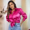 Womens V Neck Tops Ladies Long Sleeve Buttons Long Sleeve Casual T-Shirt Blouse