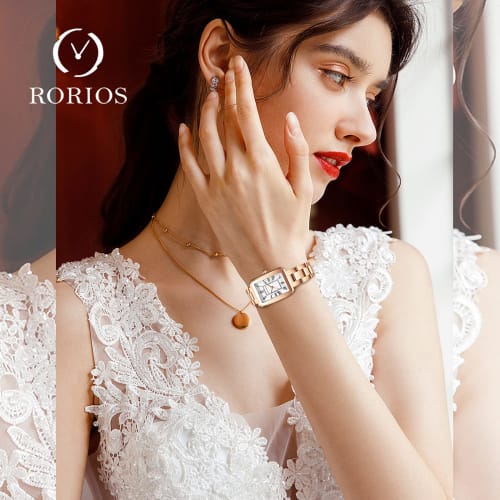 RORIOS Women's Stylish Watch, Cute Quartz Analog Watch with Water Resistance, Stainless Steel Band, Perfect for Commuting, Casual Wear, Christmas, Bir