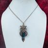 Labradorite Pendant Copper Wire Wrapped Jewelry Owl Pendant Gemstone Jewelry