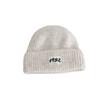 Japanese Simple Letter Pattern Labeling Knitted Hat for Women in Autumn and Winter New Warm and Thickened Cold Hat Showing A Small Face