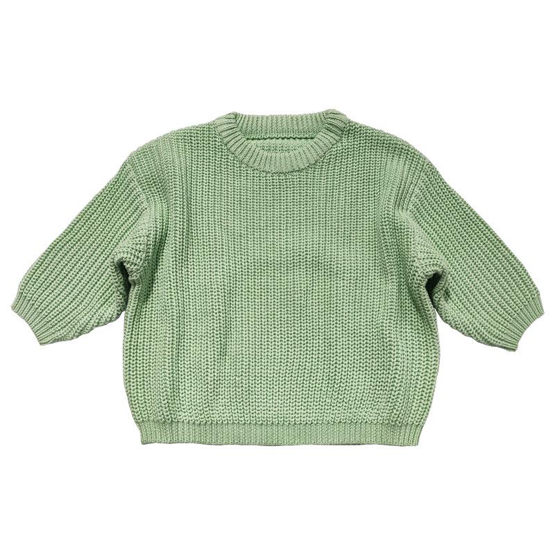 Hot Selling Girls' Solid Color Knit Pullover Sweater