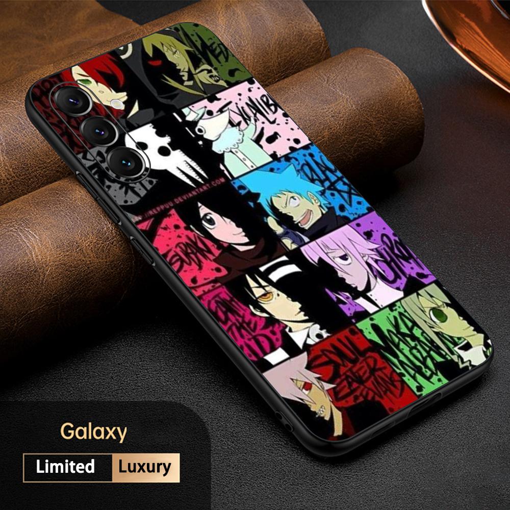 Soul Eater coole Anime-Mann Handyhülle für Samsung Galaxy S25 S24 S23 S22 S21 S20 Plus Ultra Note20 Weich Schwarz