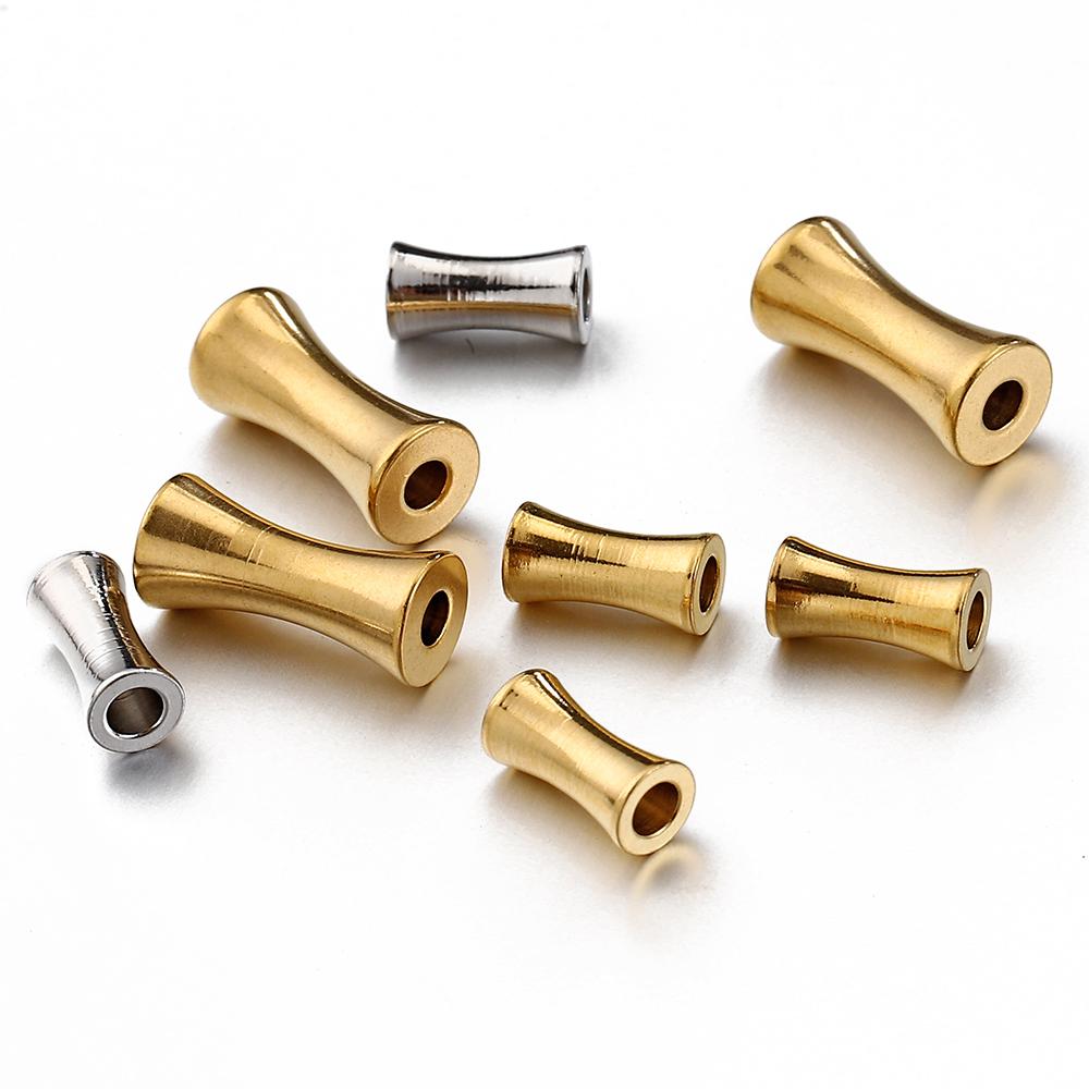20pcs 10pcs Stainless Steel Tube Spacer Beads Gold Color Barrel Drum Beads Charms for Necklace Bracelet Jewelry Making DIY
