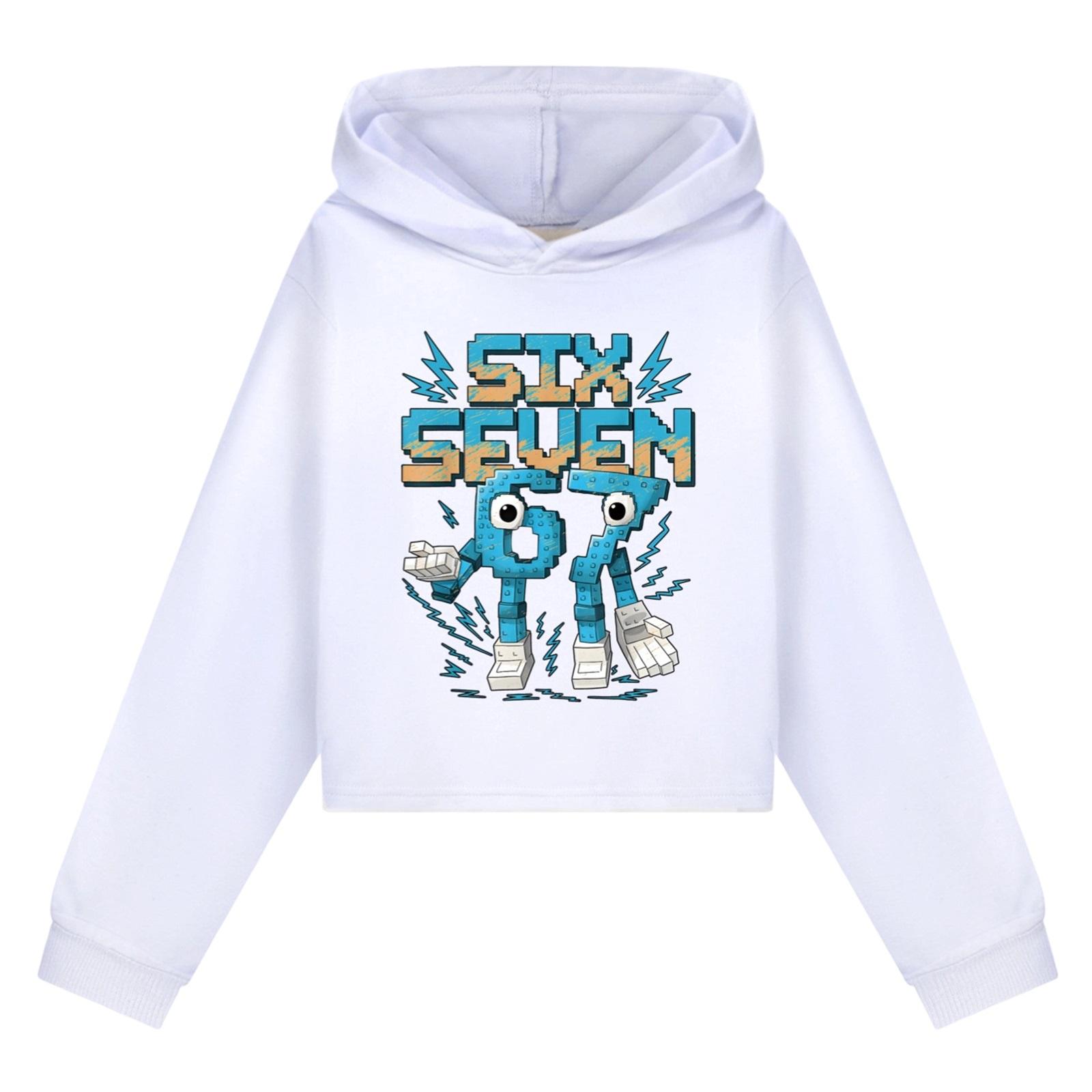 Kids  Long Sleeve Loose Pullover Letter Print Drawstring Hooded Sweatshirt 120 белый