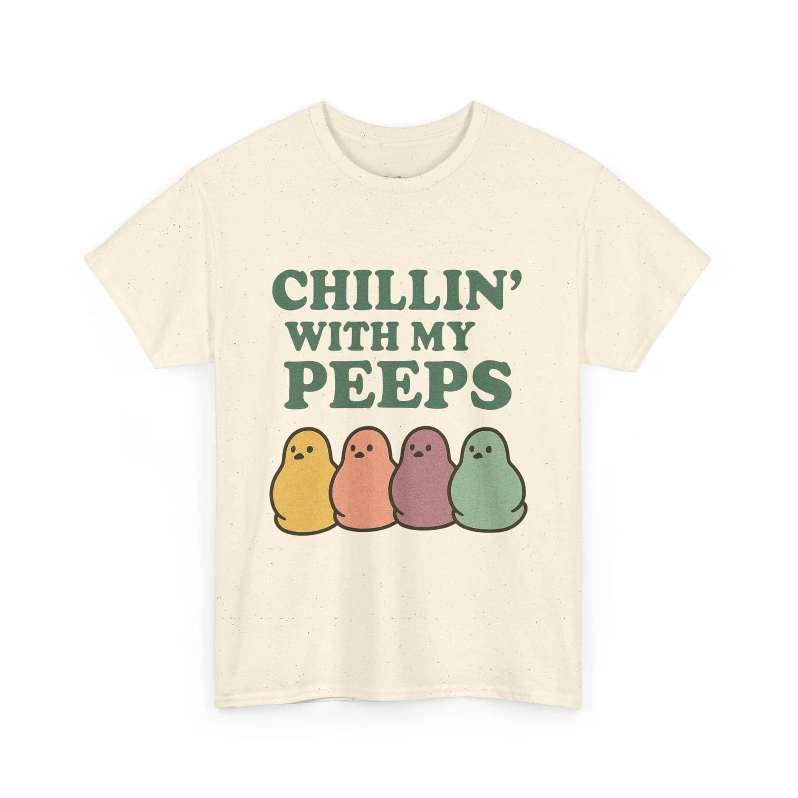 Chillin with My Peeps T-Shirt, Easter Tee, Marshmallow Chick Shirt, Pastel 2XL