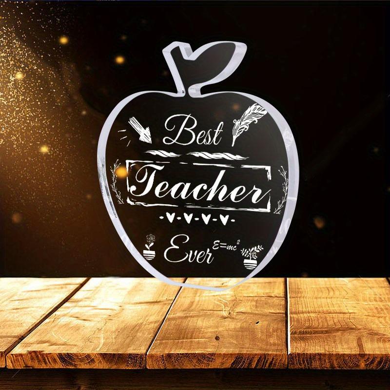 Teachers  Day Gift -  best Teacher Ever  Sign, Acrylic Decorative Plaque & Statues, Inspirational Keepsake Present for Teacher, Retirement Gift, Birth 10*9.2cm
