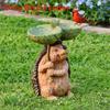 Garden Animal Resin Bird Feeder With Decorative Sculpture For Outdoor Water Features