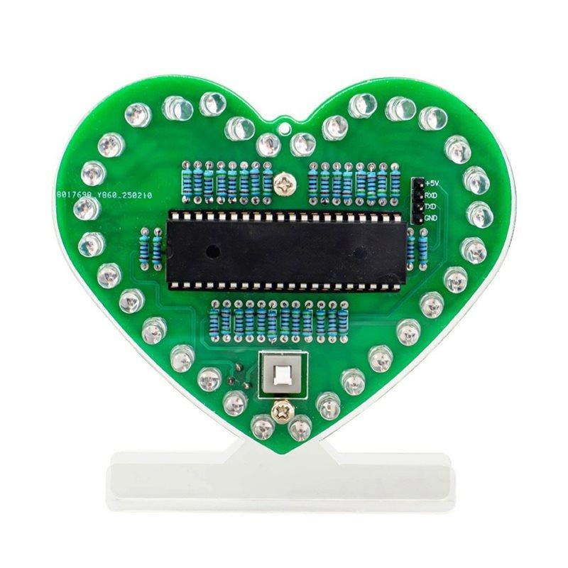A34R PCB Soldering Practice Kit DIY Kit Electronic Multi-Function Heart-Shaped LED Digital Tube Display Clock
