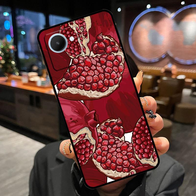 Food Fruit Red Pomegranate Case For Realme 13 Pro Plus 12 11 14 15 GT6 GT7 Pro C15 C35 C53 C55 C61 C63 C65 C67 C71 C75